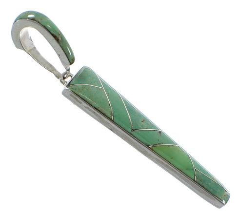 Southwestern Silver Turquoise Inlay Pendant CX46223