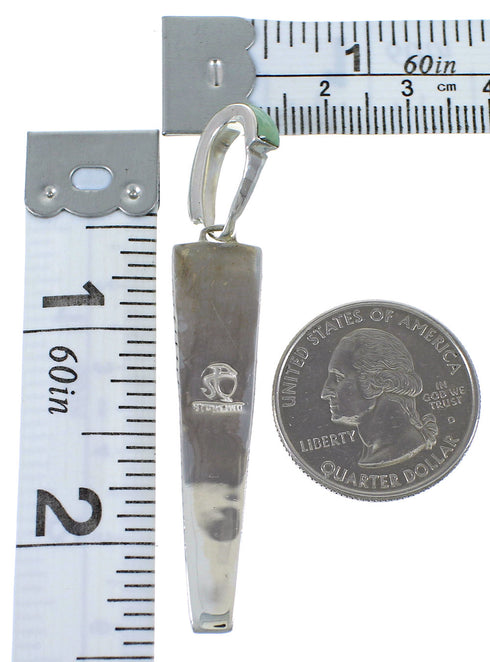 Southwestern Silver Turquoise Inlay Pendant CX46223