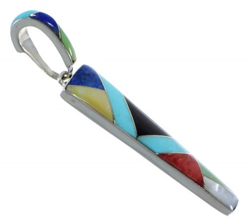 Sterling Silver Multicolor Inlay Southwest Pendant CX46232
