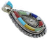 Multicolor Inlay And Genuine Sterling Silver Pendant CX46276