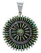 Turquoise Needlepoint Genuine Sterling Silver Pendant CX46285