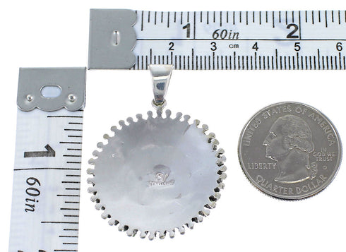 Turquoise Needlepoint Genuine Sterling Silver Pendant CX46285