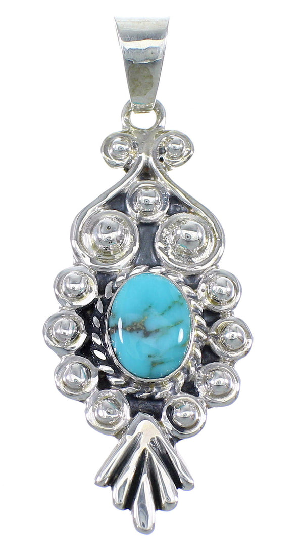 Southwest Turquoise And Sterling Silver Pendant CX46058
