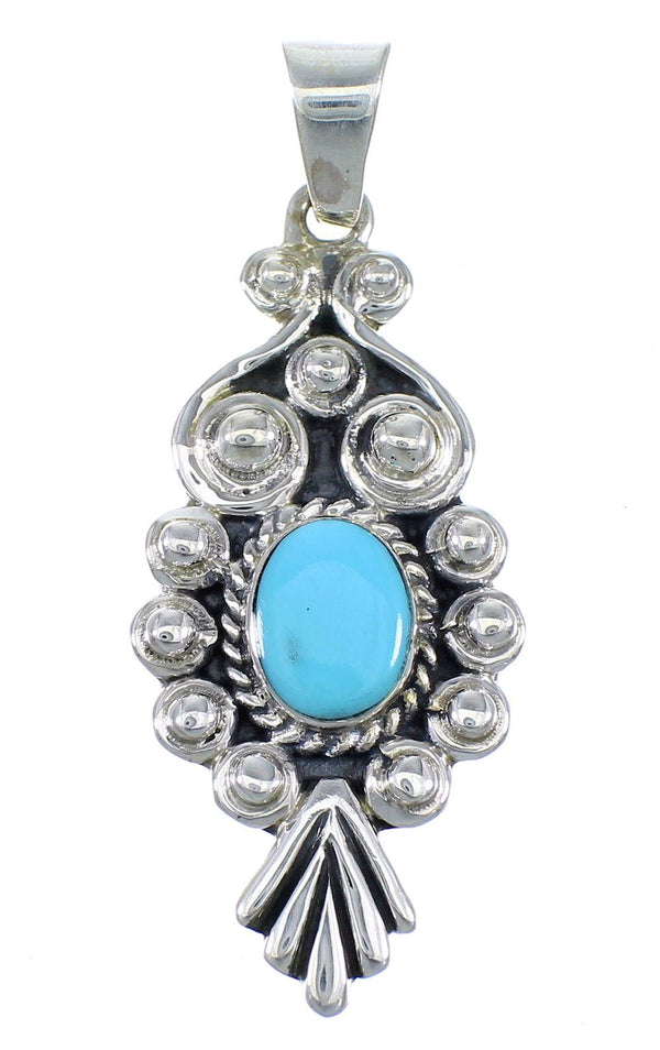 Turquoise Genuine Sterling Silver Southwest Pendant CX46059