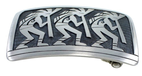 George Phillips Kokopelli Silver Hopi Indian Belt Buckle EX48110