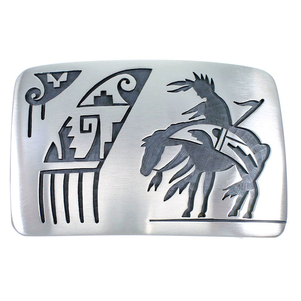 Hopi George Phillips End Of The Trail Bear Paw Belt Buckle EX48113