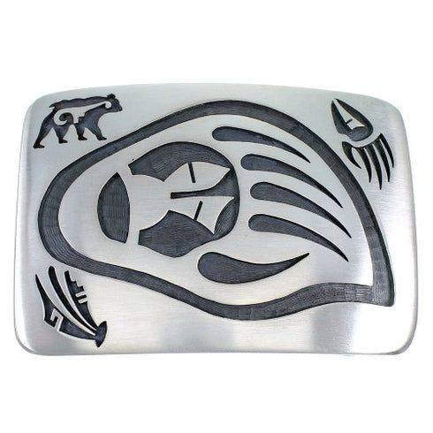 George Phillips Hopi Bear Bear Paw Sterling Silver Belt Buckle EX48116