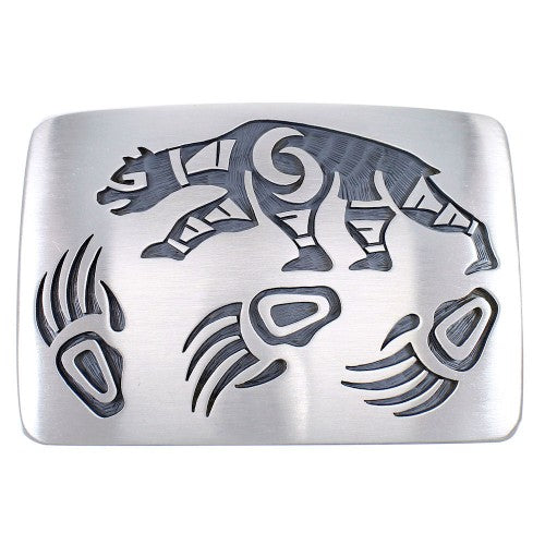 George Phillips Hopi Bear Paw Sterling Silver Belt Buckle EX48131