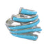 Southwest Turquoise Inlay Silver Ring Jewelry Size 4-3/4 IS60709