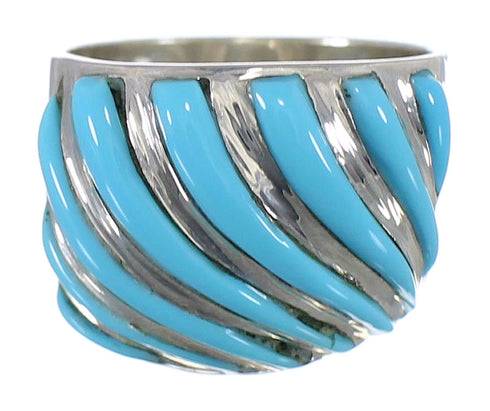 Turquoise Southwestern Sterling Silver Ring Size 5-1/2 AX81761