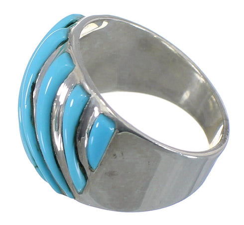 Turquoise Southwestern Sterling Silver Ring Size 5-1/2 AX81761