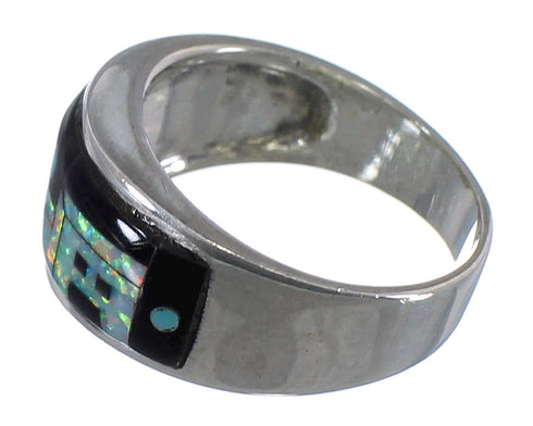 Native American Design Silver Multicolor Ring Size 7-1/2 JW65716