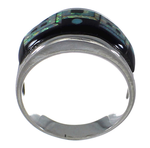 Native American Design Silver Multicolor Ring Size 7-1/2 JW65716