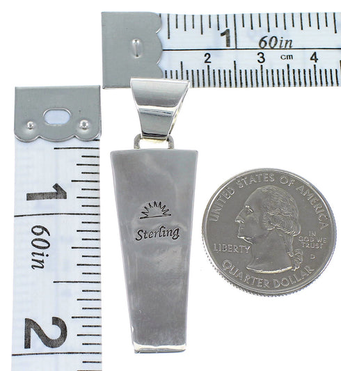 Genuine Sterling Silver Multicolor Inlay Pendant QS57786