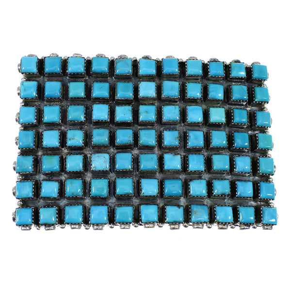 Genuine Sterling Silver Southwest Turquoise Belt Buckle EX47977