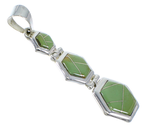 Turquoise Southwest Inlay Sterling Silver Pendant CX47235