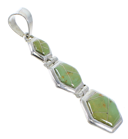 Turquoise Southwest Inlay Silver Pendant CX47236