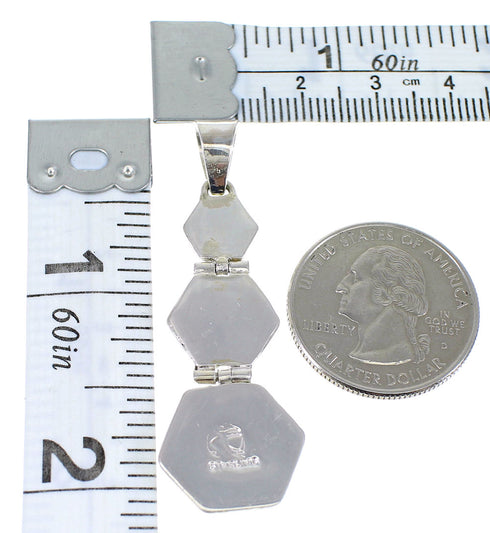 Turquoise Southwest Inlay Silver Pendant CX47236