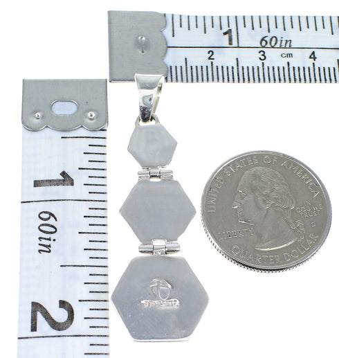 Turquoise Inlay Southwest Silver Pendant Jewelry CX47238