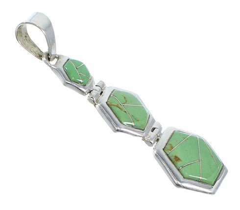 Turquoise Inlay Southwest Sterling Silver Pendant Jewelry CX47239