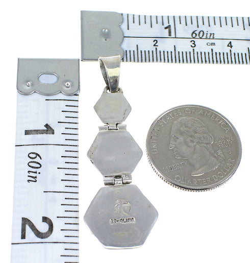 Turquoise And Opal Inlay Genuine Sterling Silver Pendant CX47243