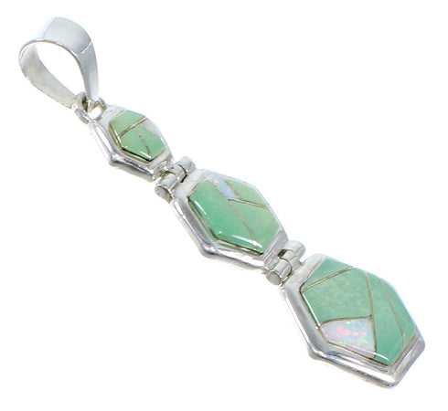 Turquoise And Opal Inlay Sterling Silver Pendant CX47244