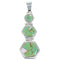Turquoise And Opal Inlay Southwest Sterling Silver Pendant CX47245