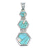 Opal And Turqouise Inlay Southwest Silver Pendant CX47246