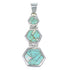 Opal And Turqouise Southwest Silver Jewelry Pendant CX47249