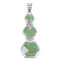 Genuine Sterling Silver Turqouise And Opal Pendant Jewelry CX47264