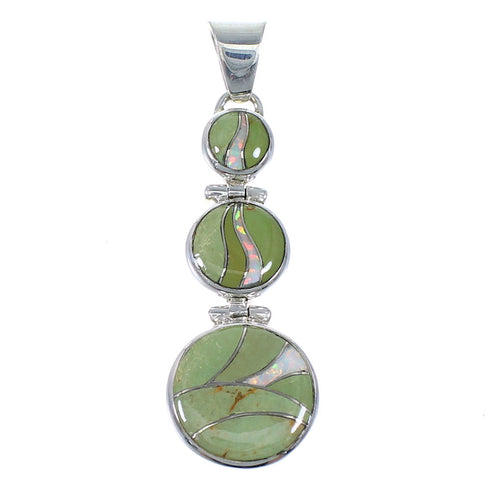 Southwest Sterling Silver Turquoise And Opal Pendant Jewelry CX47265