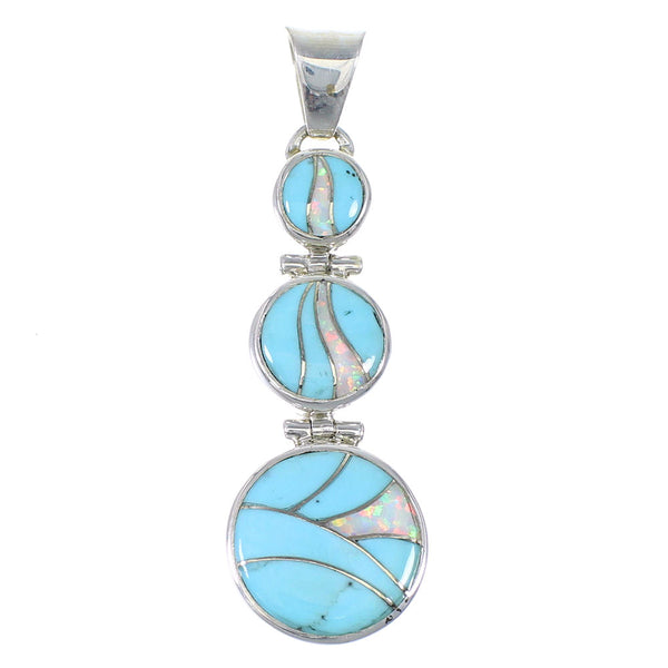 Opal And Turquoise Southwest Sterling Silver Pendant Jewelry CX47311