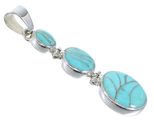 Southwest Turquoise Sterling Silver Pendant Jewelry CX47322