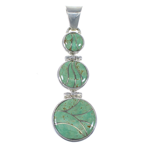 Southwest Turquoise Genuine Sterling Silver Pendant Jewelry CX47323