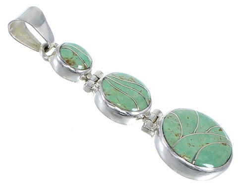 Southwest Turquoise Genuine Sterling Silver Pendant Jewelry CX47323