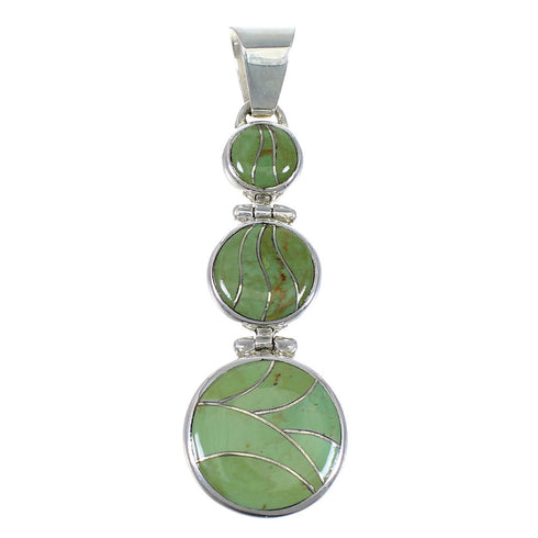 Southwest Genuine Sterling Silver Turquoise Pendant CX47327