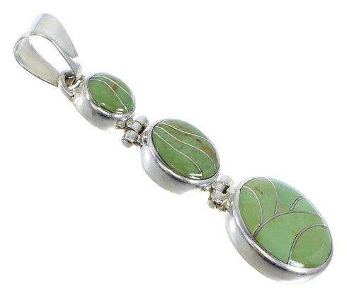 Southwest Genuine Sterling Silver Turquoise Pendant CX47327