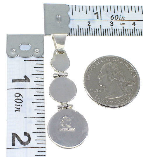Southwest Genuine Sterling Silver Turquoise Pendant CX47327