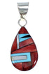 Multicolor Inlay Southwestern Silver Pendant EX48792