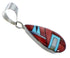 Multicolor Inlay Southwestern Silver Pendant EX48792