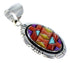 Genuine Sterling Silver Multicolor Slide Pendant EX48797