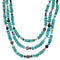 Navajo Indian Silver 3-Strand Multicolor Bead Necklace TX47884