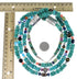 Navajo Indian Silver 3-Strand Multicolor Bead Necklace TX47884