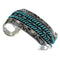 Water Waves Well-Built Sterling Silver Turquoise Cuff Bracelet CX47612