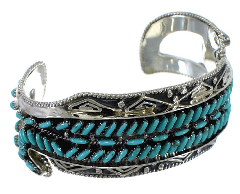 Water Waves Well-Built Sterling Silver Turquoise Cuff Bracelet CX47612