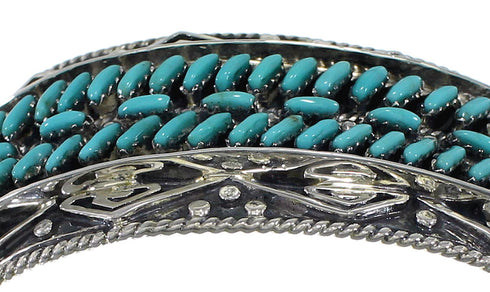 Water Waves Well-Built Sterling Silver Turquoise Cuff Bracelet CX47612