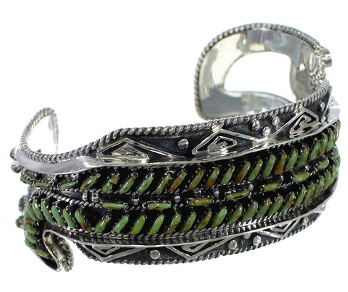 Turquoise Water Waves Well-Built Sterling Silver Cuff Bracelet CX47613