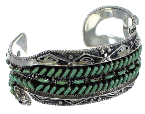 Turquoise Water Waves Sterling Silver Heavy Cuff Bracelet CX47709