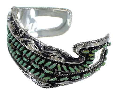 Turquoise Water Waves Sterling Silver Heavy Cuff Bracelet CX47709