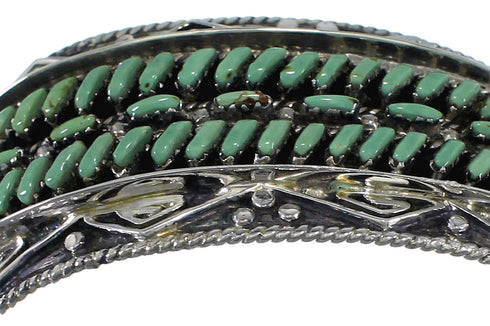 Turquoise Water Waves Sterling Silver Heavy Cuff Bracelet CX47709